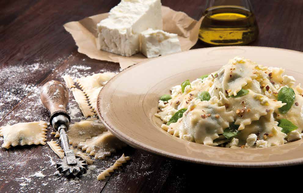Spinach, Prosciutto & Feta Stuffed Ravioli
